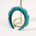 [10792] BD-A001 "Clear Stock" Bando Shell Busa Tebal Jumbo Fluffy Empuk Polos Bandana Cloud Style Gaya Korea Fashion Head Band Aksesoris Rambut Wanita (BD-A001-Tosca)