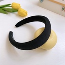 [10811] BD-A002 "Clear Stock" Bando Kain Busa Tebal Wanita Korea Headband Cloud Polos Bando Nagita Lebar Empuk Bandana Rambut Lembut Warna Pastel (BD-A002-Black)