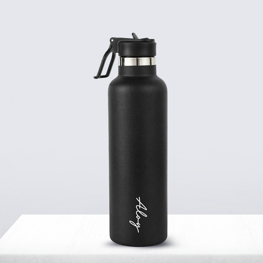 [11303] BM-S001 Botol Minum Tumbler Termos Stainless Steel Tahan Panas Dingin 1000 ML (BM-S001-Black 1000 ML)