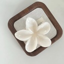 [11100] JR-A014 Jepit Rambut Model Bunga Kamboja Khas Bali Dengan Marble Pattern (JR-A014-White/Marble)