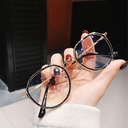 [10346] M-AR001 Kacamata Pria/Wanita-Fashion-Retro Anti Radiasi Metal-Sunglasses-Korea K105 (M-AR001-Gold/Gray)