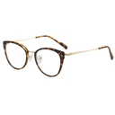 [11372] M-AR002-P2 Kacamata Premium Anti Radiasi Frame Cat Eye Gagang Tipis Minimalis (M-AR002-P2-Leopard-Gold)