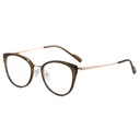 [11373] M-AR002-P2 Kacamata Premium Anti Radiasi Frame Cat Eye Gagang Tipis Minimalis (M-AR002-P2-Olive-Rosegold)