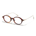 [11374] M-AR003 Kacamata Premium Anti Radiasi Frame Oval Retro Berkelas (M-AR003-P2-Black-Gold)