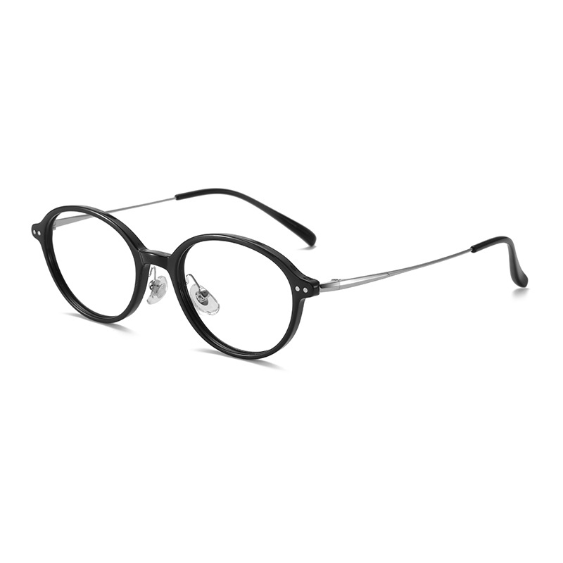 M-AR005 Kacamata Premium Anti Radiasi Frame Oval Style Nerd Aesthetic Retro Minimalis