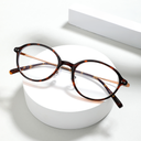 [11382] M-AR005-P2 Kacamata Premium Anti Radiasi Frame Oval Style Nerd Aesthetic Retor Minimalis (New Product) (M-AR005-P2-Black-Silver)