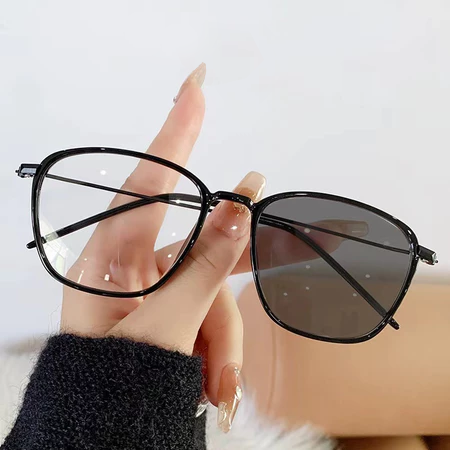 M-ARPT013 Kacamata lensa photocromic anti radiasi wanita pria kacamata Kotak Bingkai Titanium komputer Anti UV