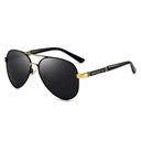 [11414] M-H004 Kacamata Hitam Metal Men's Sunglasses (M-H004-Gold)