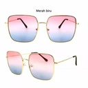 [10247] M-MX001 "Clear Stock" Kacamata Pria/Wanita-Fashion-Retro Vintage Segiempat Metal-Sunglasses-Korea K104 (M-MX001-Gold/Pink/Blue)