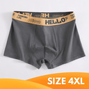 [10137] P-CD006 Boxer Pakaian Dalam Pria Dewasa Fashion Men Hello On Me Cook High Quality Remaja Jumbo Bahan Katun Lembut (P-CD006-Dark Grey 4XL)