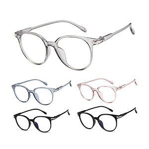 [10077] PL-AR001 Kacamata Pria/Wanita-Fashion-Anti Radiasi-Lensa Transparan-Sunglasses-Import (PL-AR001-Abu)