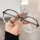 [10465] PL-AR003 Kacamata Gradient Trasnparant Clear Lens Glasses for Women Retro Eyewear (PL-AR003-Clear/Gray)