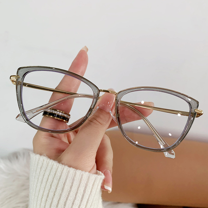 [10707] PL-AR009 Kacamata Frame Wanita Lensa Anti radiasi (PL-AR009-Gray)