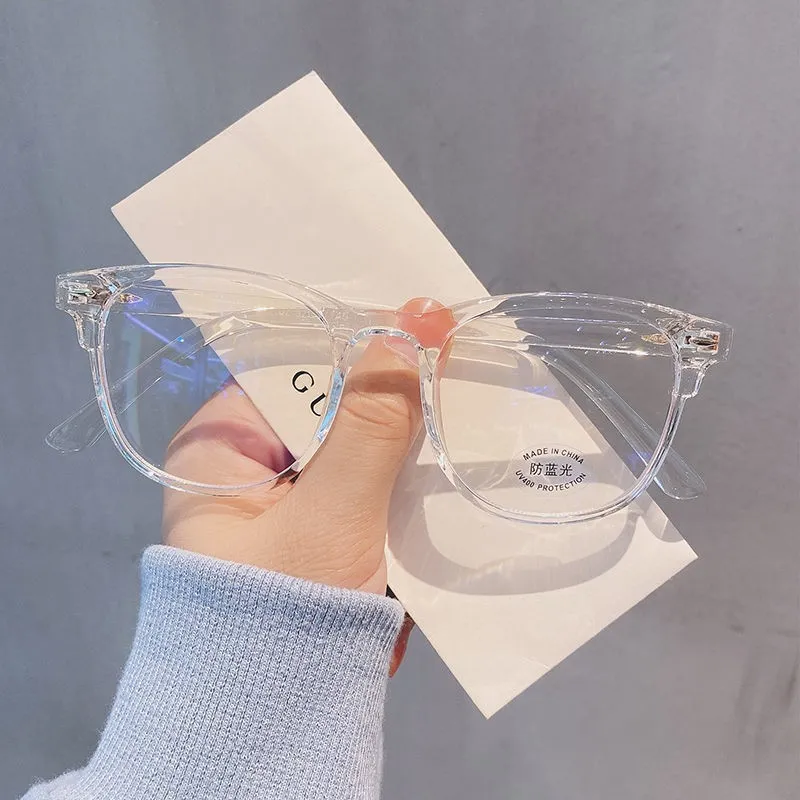 PL-AR010 Kacamata Transparan Anti Radiasi Wanita Kacamata Korea Wanita Fashion Retro Bentuk Kotak Eyeglasses P