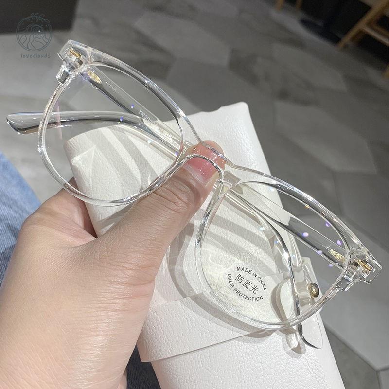 [10711] PL-AR010 Kacamata Transparan Anti Radiasi Wanita Kacamata Korea Wanita Fashion Retro Bentuk Kotak Eyeglasses P (PL-AR010-Clear)
