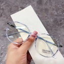[10817] PL-AR012 Kacamata Anti Radiasi Wanita /Kacamata Stylish Lucu Bulat/ Kacamata (PL-AR012-Blue)