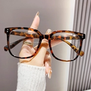 [10909] PL-AR014 Kacamata Kotak Terbaru Anti-Radiasi Blue Light Wanita/Pria Import Kacamata Gaya Fashion (PL-AR014-Leopard)