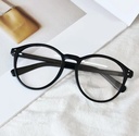 [10976] PL-AR016 Kacamata Anti Radiasi Wanita Lensa Bulat Bahan Metal (PL-AR016-Sand/Black)