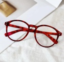 [10979] PL-AR016 Kacamata Anti Radiasi Wanita Lensa Bulat Bahan Metal (PL-AR016-Leopard)