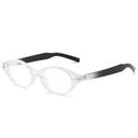 [11061] PL-AR017 Kacamata Retro Korean Style Bingkai Oval Kecil Anti Radiasi (PL-AR017-Transparant-Black)