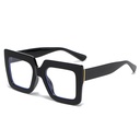 PL-AR018 Kacamata Fashion Gaya Urban Korea Square Large Frame Simple Lensa Anti Radiasi (PL-AR018-Blue-Black)