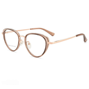 [11075] PL-AR019 Kacamata Frame Cat Eye Lensa Anti Radiasi Gagang Metal Fashion Wanita Classy Look (PL-AR019-Tea)