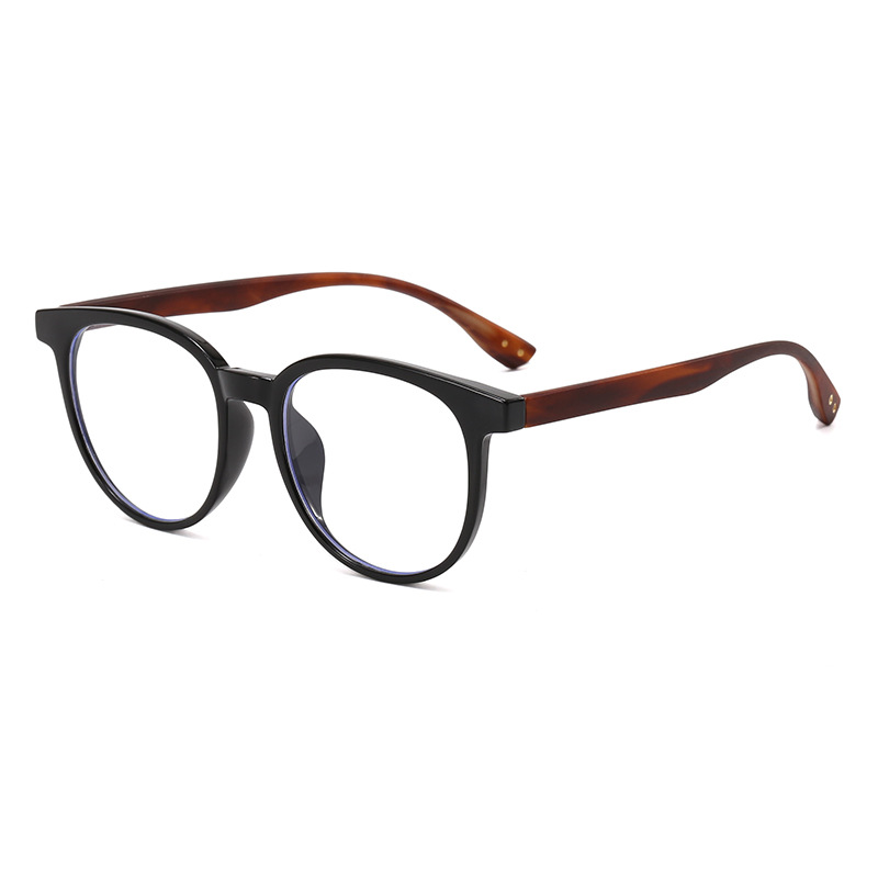 [11249] PL-AR022-P2 Kacamata Anti Radiasi Premium Dengan Bingkai Serat Kayu Retro Korea (PL-AR022-P2-Black)