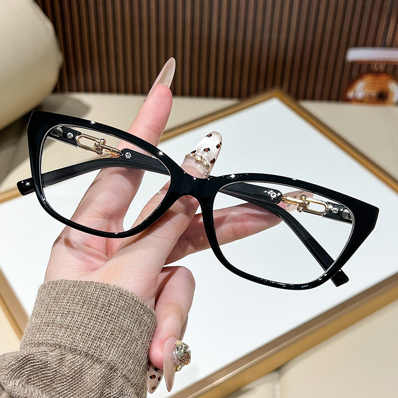 [11417] PL-AR031 Kacamata Anti Radiasi New Stylish Blue Light Blocking Non-Prescription Glasses (PL-AR031-Black-Gold)