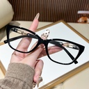 [11417] PL-AR031 Kacamata Anti Radiasi New Stylish Blue Light Blocking Non-Prescription Glasses (PL-AR031-Black-Gold)