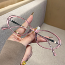 [11433] PL-AR032 Kacamata Wanita Anti Radiasi Blueray Bentuk Oval (PL-AR032-Pink)