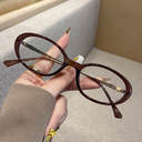 [11434] PL-AR032 Kacamata Wanita Anti Radiasi Blueray Bentuk Oval (PL-AR032-Dark-Brown)