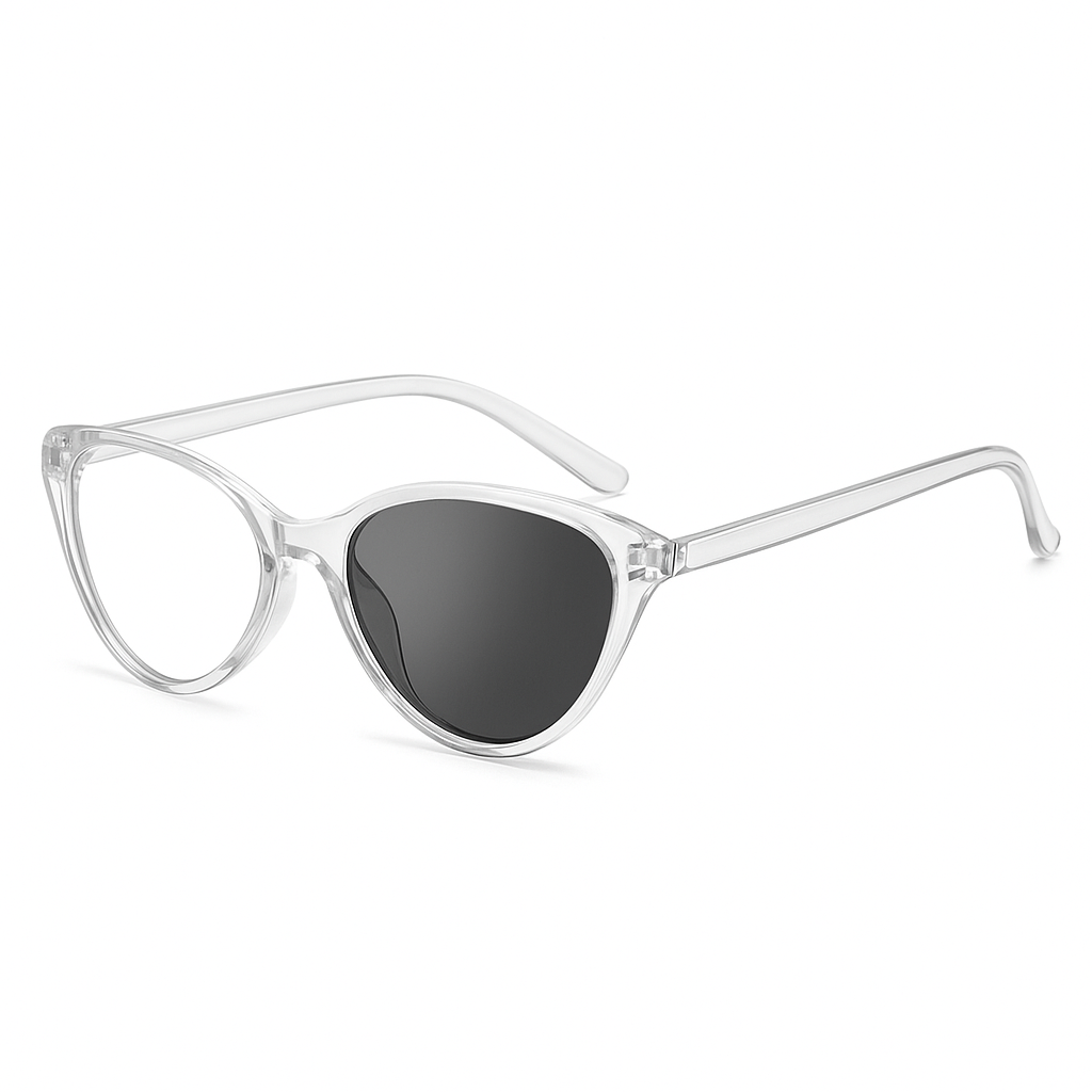 PL-ARPT001 Kacamata Photocromic Korea Wanita Anti Radiasi Wanita Fashion Cat Eye Eyeglasses (PL-ARPT001-Bright/Black)