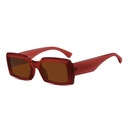 [10583] PL-H018 Kacamata Hitam UV400 Bentuk Persegi Panjang Gaya Retro Untuk Wanita/Pria "Clear Stock" (PL-H018-Tea)