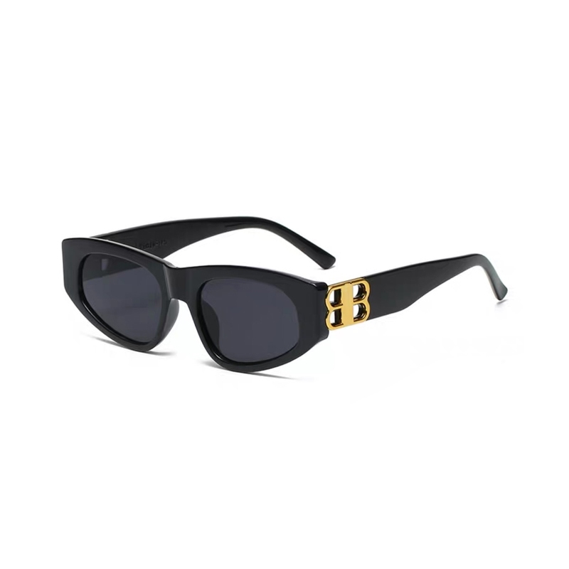 [10722] PL-H025 Kacamata Hitam Wanita Double B Logo Anti Uv Fashion Retro Vintage Frame Persegi Minimalis Kekinian (PL-H025-Black)