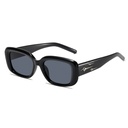 [10796] PL-H028 Kacamata Hitam Rtro Vintage Wanita Dan Pria Kotak Fashion Korean Desain Bintang (PL-H028-Black/Grey)