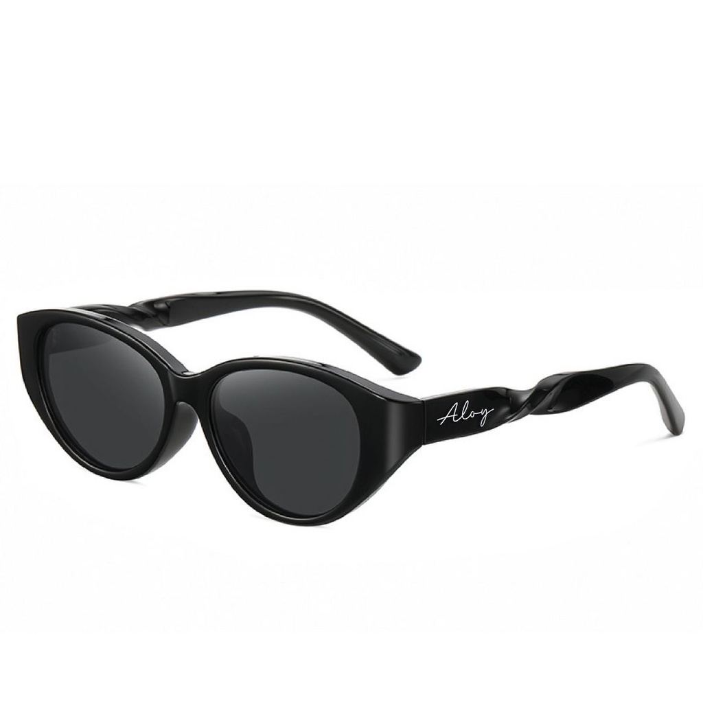 [10887] PL-H032-P1 Kacamata Premium Eksklusif Cat Eye Modis - Retro Chic Anti UV400 Desain Elegan (PL-H032-P1-Black)