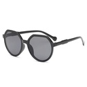 [11088] PL-H041 Kacamata Hitam Frame Hexagon Korean Retro Elegan Fashion (PL-H041-Black/Gray)