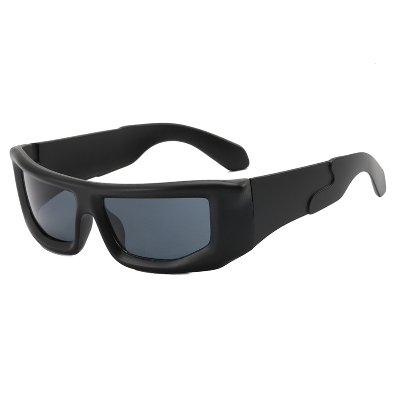 [11147] PL-H045 Kacamata Hitam Oversized Cyber Look Anti UV Kacamata Fashion Pria Wanita (PL-H045-Black/Black)