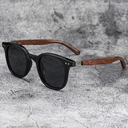 [11408] PL-H050 Kacamata Hitam European and American Wood Grain Leg Sunglasses Uv Protection (PL-H050-Bright-Black)