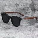[11411] PL-H050 Kacamata Hitam European and American Wood Grain Leg Sunglasses Uv Protection (PL-H050-Sand-Black)