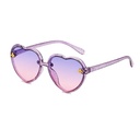 [11129] PL-MX017A Kacamata Fashion Anak Perempuan Model Hati Stylish Anti Silau Anti UV (PL-MX017A-Purple/Transparant)