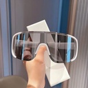[11291] PL-MX018 Kacamata Sepeda Viral Anti UV Kacamata Hitam Besar Sporty Sunglasses Pria Wanita (PL-MX018-White/Silver)