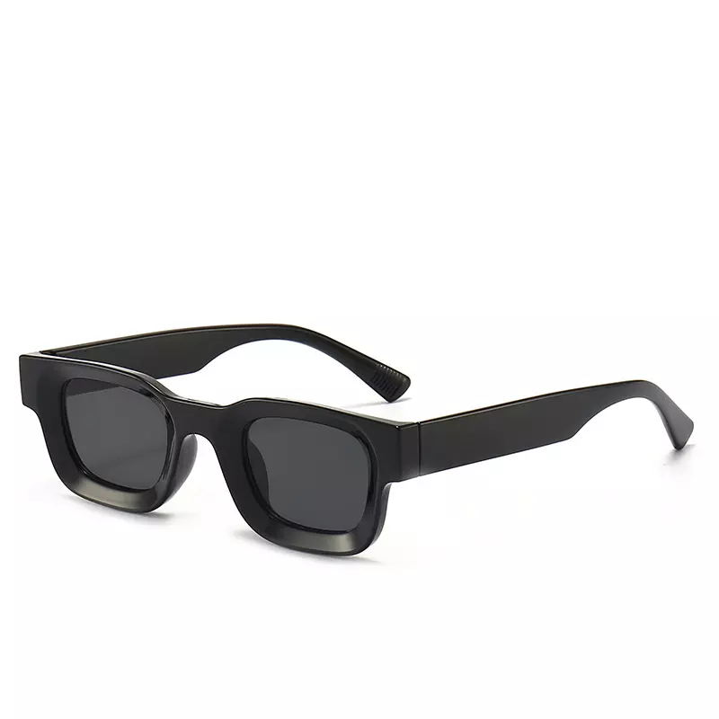 [10448] PL-WW005 Kacamata Hitam UV400 Bingkai Kecil Persegi Gaya Vintage Untuk Pria Dan Wanita (PL-WW005-Black)