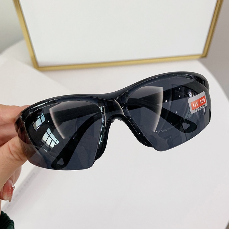 [10673] PL-WW011 Kacamata Hitam Kacamata Motor Pelindung Angin Korea Vintage Retro Fashion Import Wanita Pria Optik Sunglass (PL-WW011-Black)