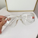 [10674] PL-WW011 Kacamata Hitam Kacamata Motor Pelindung Angin Korea Vintage Retro Fashion Import Wanita Pria Optik Sunglass (PL-WW011-Clear)