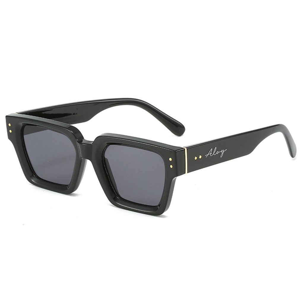 [10939] PL-WW019-P1 Kacamata Premium Ekslusif Square Frame Vintage New Edition Kacamata Wanita (PL-WW019-P1-Black)