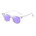 [10987] PL-WW020 Kacamata Wanita Pria Optik Anti Sunglass Dengan Fashion Sunglasses Kacamata Hitam Transparan Bening (PL-WW020-Clear/Purple)
