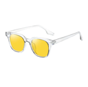 [10992] PL-WW020 Kacamata Wanita Pria Optik Anti Sunglass Dengan Fashion Sunglasses Kacamata Hitam Transparan Bening (PL-WW020-Clear/Yellow)