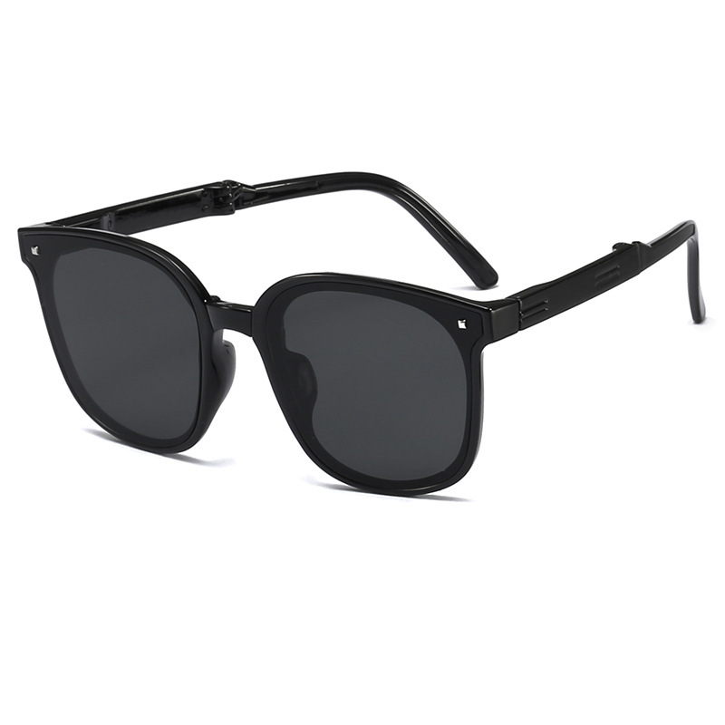 [11277] PL-WW026 Kacamata Hitam Lipat Sunglasses Foldable Anti UV Ultraviolet Model Lipat Untuk Pria Wanita (PL-WW026-Black)