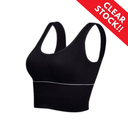 [10772] W-B003 Bra Sport Bra Gym Olahraga Wanita Tanpa Kawat Elastis Underwear Female Motif Polos B03 Pakaian Dalam (W-B003-AW/Black)